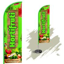Wind Banner Dupla Face 3mt Completo Personalizado Hortifrúti