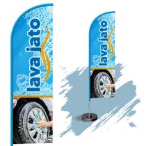 Wind Banner Dupla Face 3mt Completo Personalizado Lava Jato