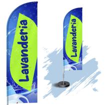 Wind Banner Dupla Face 3mt Completo Personalizado Lavanderia