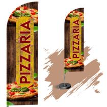 Wind Banner Dupla Face 3mt Completo Personalizado Pizzaria - Fadrix