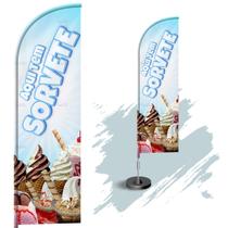 Wind Banner Dupla Face 3mt Completo Personalizado Sorvete M2 Wind Banner Dupla Face 3mt Completo Personalizado Sorvete M2