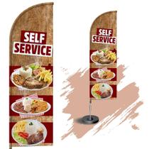Wind Banner Dupla Face 3mt Completo Self Service