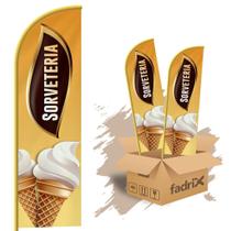 Wind Banner Dupla Face 3mt Completo Sorveteria Kit C/ 2unds Wind Banner Dupla Face 3mt Completo Sorveteria Kit C/ 2unds