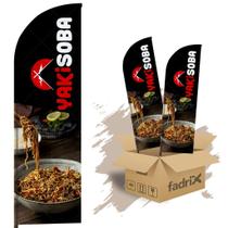 Wind Banner Dupla Face 3mt Completo Yakisoba Kit C/ 2unds