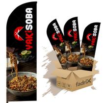 Wind Banner Dupla Face 3mt Completo Yakisoba Kit C/ 3unds