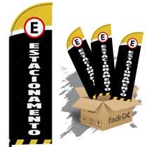 Wind Banner Dupla Face 3mt Estacionamento Kit C/ 3unds