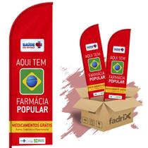 Wind Banner Dupla Face 3mt Farmácia Popular Kit C/ 2unds