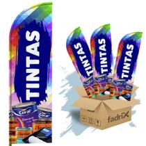 Wind Banner Dupla Face 3mt Loja de Tintas Kit C/ 3unds