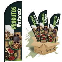 Wind Banner Dupla Face 3mt Produtos Naturais Kit C/ 3unds