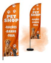 Wind Banner Pet Shop Dupla Face 2,5m C/ Blackout Tecido