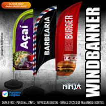 Wind banner tamanho m dupla face, tecido + haste - ninja