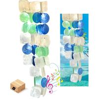 Wind Chimes Bellaa 69 cm Capiz Sea Glass Wood Outdoor Wind Chimes Bellaa 69 cm Capiz Sea Glass Wood Outdoor