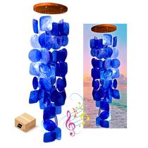 Wind Chimes Bellaa Capiz Sea Glass Wood 69 cm ao ar livre Wind Chimes Bellaa Capiz Sea Glass Wood 69 cm ao ar livre
