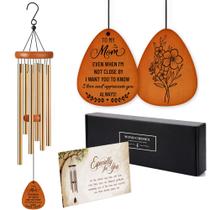 Wind Chimes Livinges, madeira, grande, 71 cm, ao ar livre, 6 tubos