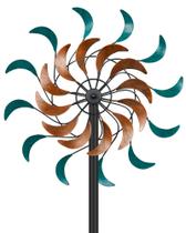 Wind Spinner Cyan Oasis Metal para quintal e jardim 54 cm H