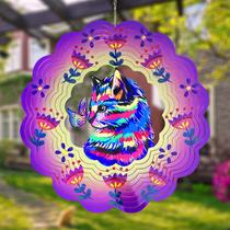 Wind Spinner GOTOME Cat 3D Hanging Metal, 30 cm, decoração externa