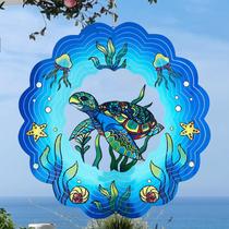 Wind Spinner GOTOME Sea Turtle 3D Hanging Metal 30 cm