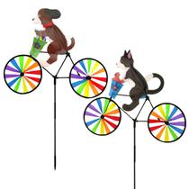 Wind Spinner Jremreo, pacote com 2, 51 cm, decoração ao ar livre para cães e gatos