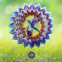 Wind Spinner OFEWPAGA Hummingbird 3D em aço inoxidável 40cm