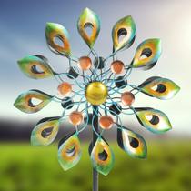 Wind Spinners DIBIEECN Kinetic 160 cm com Garden Stake Peacock Wind Spinners DIBIEECN Kinetic 160 cm com Garden Stake Peacock