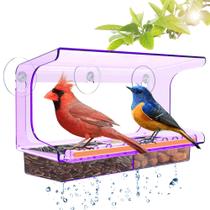 Window Bird Feeder LUJII Purple com 5 ventosas para pássaros