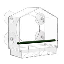 Window Bird Feeder Suekiria Acrylic com ventosas transparentes