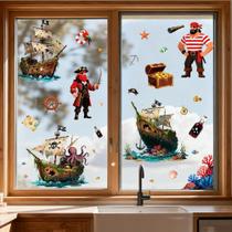 Window Clings ANATTASOUL Piratas e navios piratas 47,24 x 11,8 cm Window Clings ANATTASOUL Piratas e navios piratas 47,24 x 11,8 cm