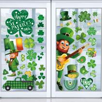Window Clings i-Beeboo, decorações para o Dia de São Patrício, x10 folhas Window Clings i-Beeboo, decorações para o Dia de São Patrício, x10 folhas
