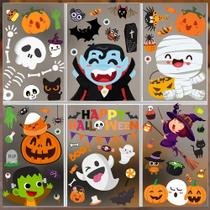 Window Clings IMISHM Halloween 6 lençóis para decoração infantil Window Clings IMISHM Halloween 6 lençóis para decoração infantil