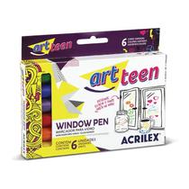 Window Pen 6 Cores Acrilex - Caneta para vidro 06106