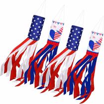 Windsock Flag American 100cm Poliéster Vermelho, Branco, Azul