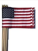 WINDSTRONG Lote de 12 Banderas Americanas de Mano de 12x18 Polegadas com Borda Costurada e Ponta de Lança (Dupla Face) Feitas nos EUA WINDSTRONG Lote de 12 Banderas Americanas de Mano de 12x18 Polegadas com Borda Costurada e Ponta de Lança (Dupla Face) Feitas nos EUA