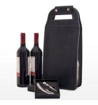 Wine Bag Bolsa Para Vinhos 2 Garrafas Em Couro 7703 Preto - INCORPAST