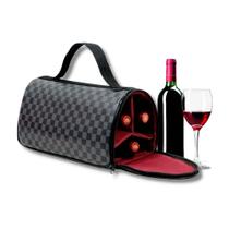 Wine Bag - Bolsa Porta Vinhos - Preto Xadrez