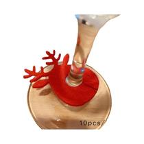 Wine Cup Glass Ring Card, Decoração de Natal, Xmas Party Supplies, Tabela de Ano Novo, 20pcs