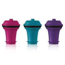 Wine Saver Vacuum Stoppers Vacu Vin, conjunto de 3 multicoloridos