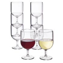 Wine Stems, acrílico americano, empilhável em 240 ml, transparente, conjunto de 8