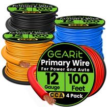 Wire GearIt calibre 12 (30 m cada - preto/vermelho/azul/amarelo) CCA