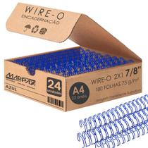 Wire-o para Encadernação 2x1 A4 Azul 7/8 para 180fls 24un - Marpax