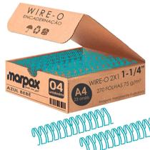 Wire-o para Encadernação 2x1 A4 Azul Bebê 1 1/4 para 270 fls 04un