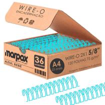 Wire-o para Encadernação 2x1 A4 Azul Bebê 5/8 para 120 fls 36un