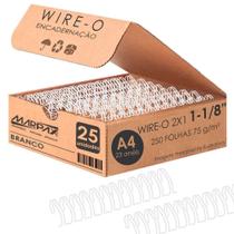 Wire-o para Encadernação 2x1 A4 Branco 1 1/8 250fls 25un - Marpax