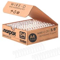 Wire-o para Encadernação 2x1 A4 Branco 5/8 para 120fls 04un - Marpax