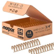 Wire-o para Encadernação 2x1 A4 Bronze 3/4 para 140 fls 04un - Marpax