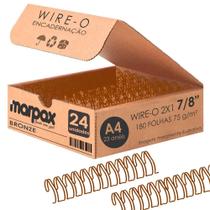 Wire-o para Encadernação 2X1 A4 Bronze 7/8 para 180fls 24Un Wire-o para Encadernação 2X1 A4 Bronze 7/8 para 180fls 24Un