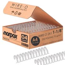 Wire-o para Encadernação 2x1 A4 Prata 1 1/8 para 250 fls 04un - Marpax