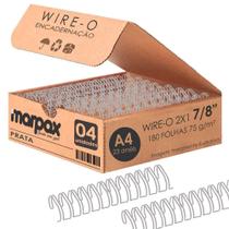 Wire-o para Encadernação 2x1 A4 Prata 7/8 para 180 fls 04un - Marpax