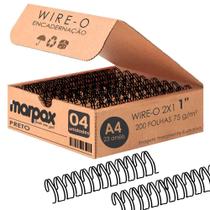 Wire-o para Encadernação 2x1 A4 Preto 1" para 200 fls 04un