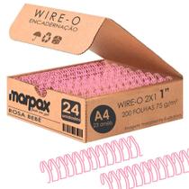 Wire-o para Encadernação 2x1 A4 Rosa Bebê 1" para 200 fls 24un - Marpax