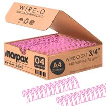 Wire-o para Encadernação 2x1 A4 Rosa Bebê 3/4 para 140 fls 04un - Marpax